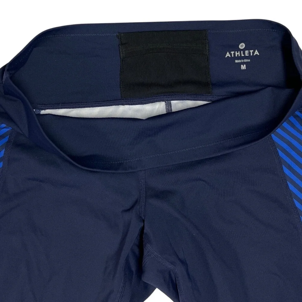 Athleta Womens Leggings‎ Medium Blue Stretch Athletic Workout EUC
